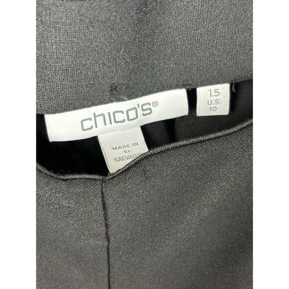 Chico's Stretch Pull On Cropped Pants Womens Size 1.5/US 10 Black Comfort Office - Picture 7 of 8
